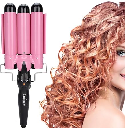 Amazon Co Jp 32mmヘアアイロン3バレルワンド ロングまたはショート用電動セラミックヘアウェイバーヘアアイロン ラストロングヘア アイロンヘアスタイリングツール Usプラグ ビューティー