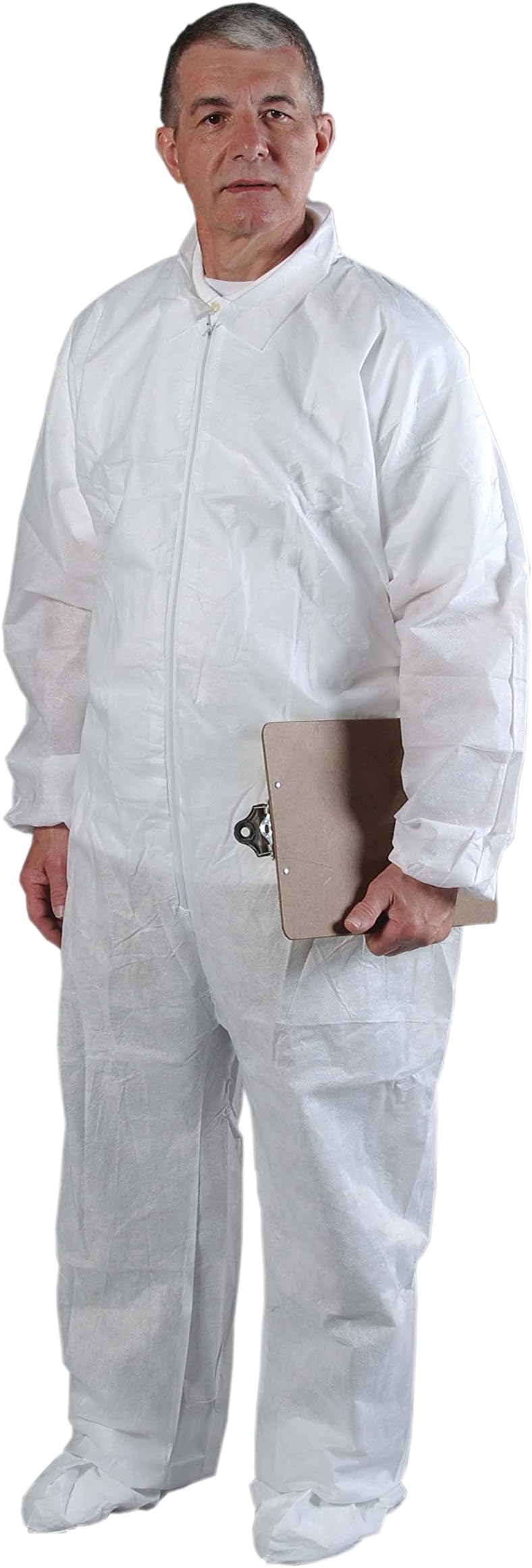 Alpha Pro Tech CV-74832-5 Critical Cover AlphaGuard Serged Seam Coverall with AquaTrak Boots, Disposable, Elastic Cuff, 2X-Large, White (Case of 25)