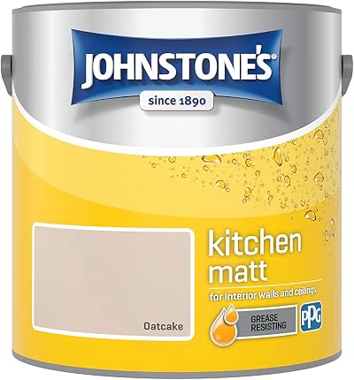 Johnstone's Kitchen Paint Oatcake Matt Finish Grease Resistant 2.5L 12m2