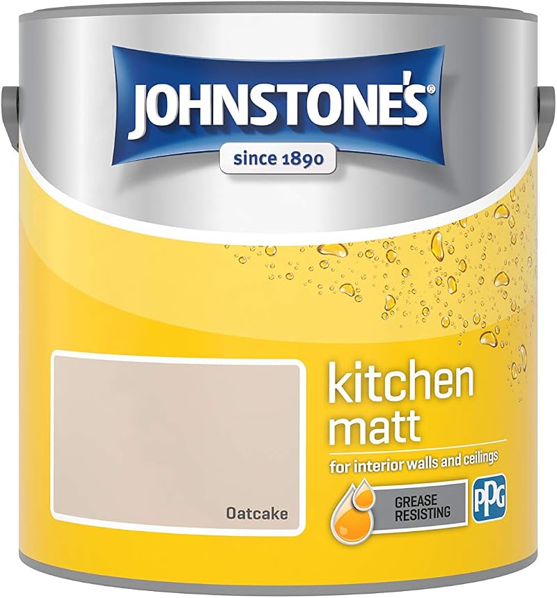 Johnstone's Kitchen Paint Oatcake Matt Finish Grease Resistant 2.5L 12m2