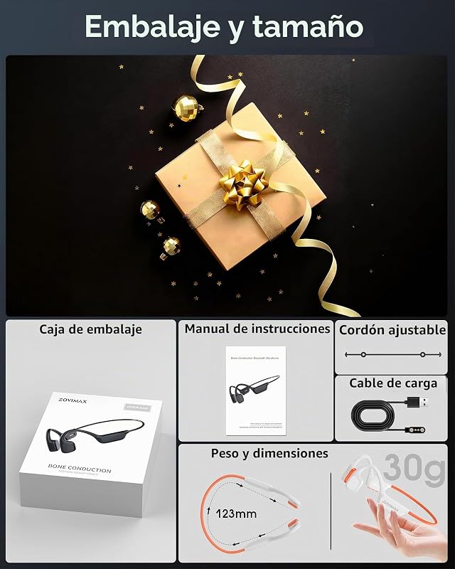 Auscultadores de natação por condução óssea, IPX8, MP3 8 GB, Bluetooth 6.0