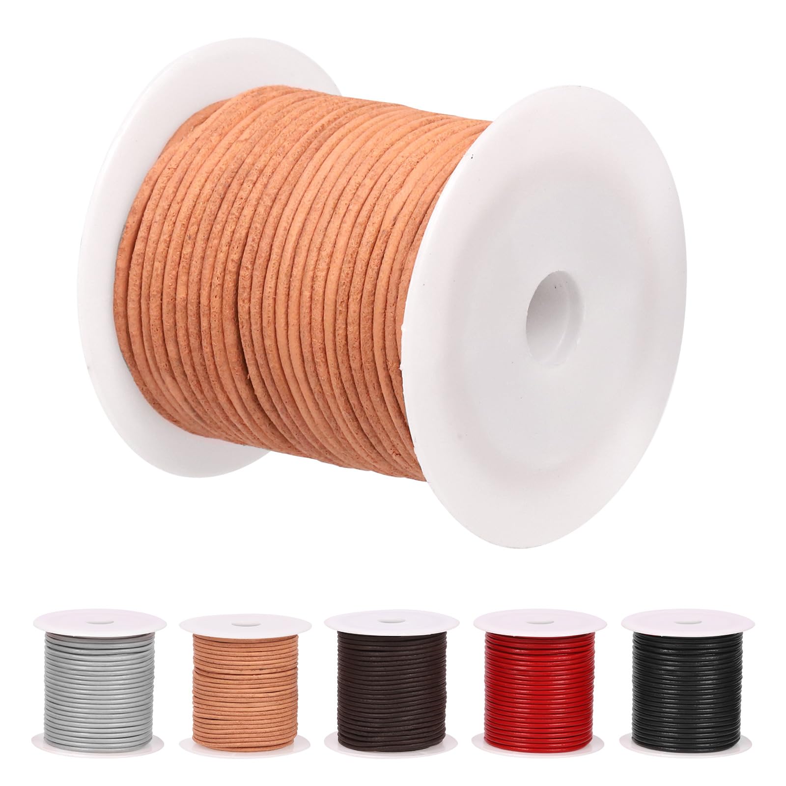Hilitchi Leather String Cord, 1 Roll Orange 10m 2mm for DIY Craft Making, Jewelry Making (Leather Cord)