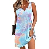 Ekouaer Women's Tank Nightgown V Neck Sleepshirts Soft Sleeveless Chemise Nightdress S-XXL