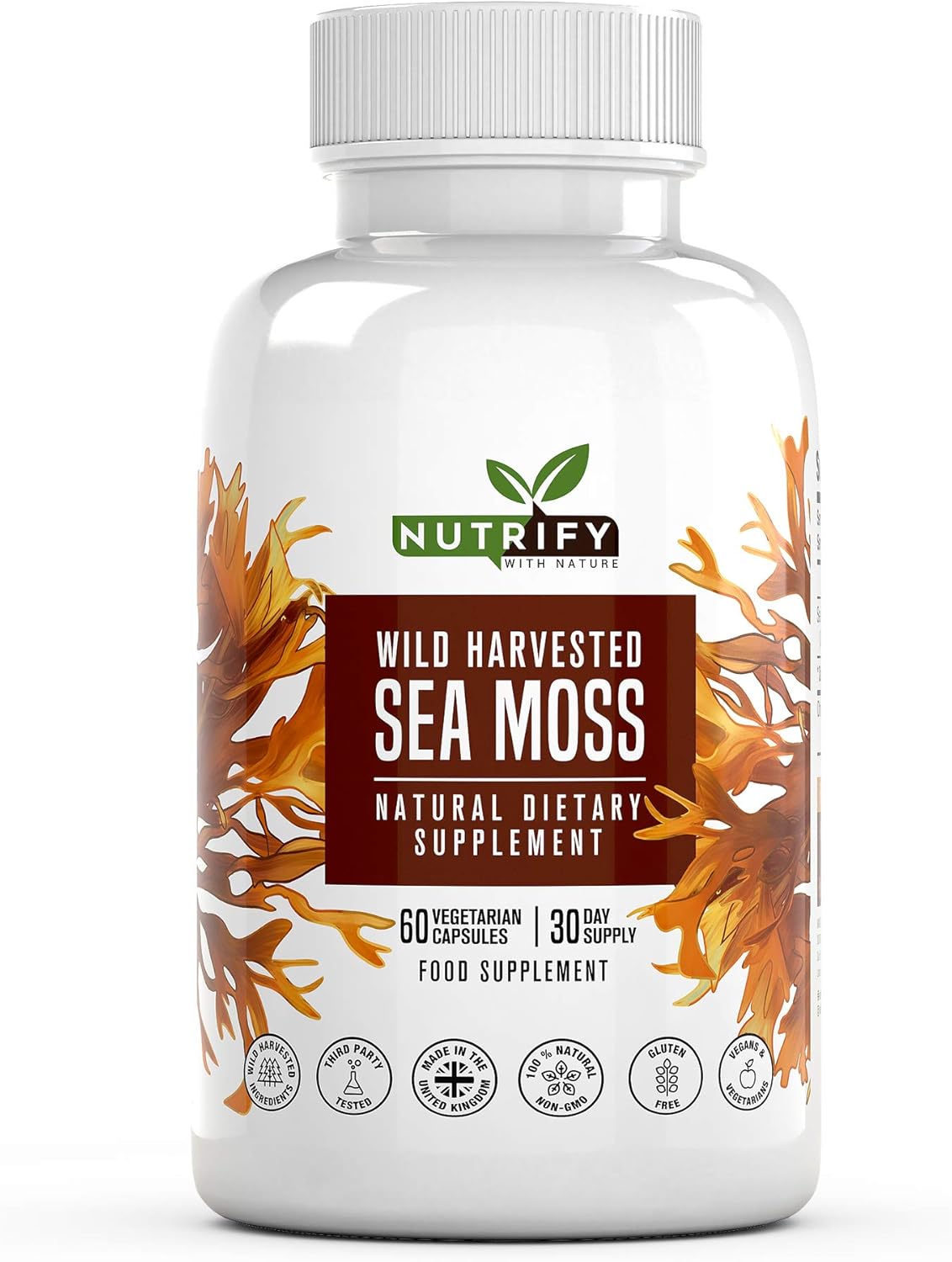 Natural Sea Moss Capsules Vegan Multivitamin Supplement No Binders