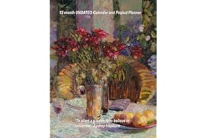 Garden Lovers dahlia bouquet 12 month calendar and project planner with mindmaps: Beautiful dahlias decorate the cover for a 