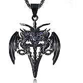 YAMI Angle Wings Necklace for Men, Guardian Angel/Dragon/Crow/Octopus Pendant Anime Necklace,316 stainless steel cast necklace