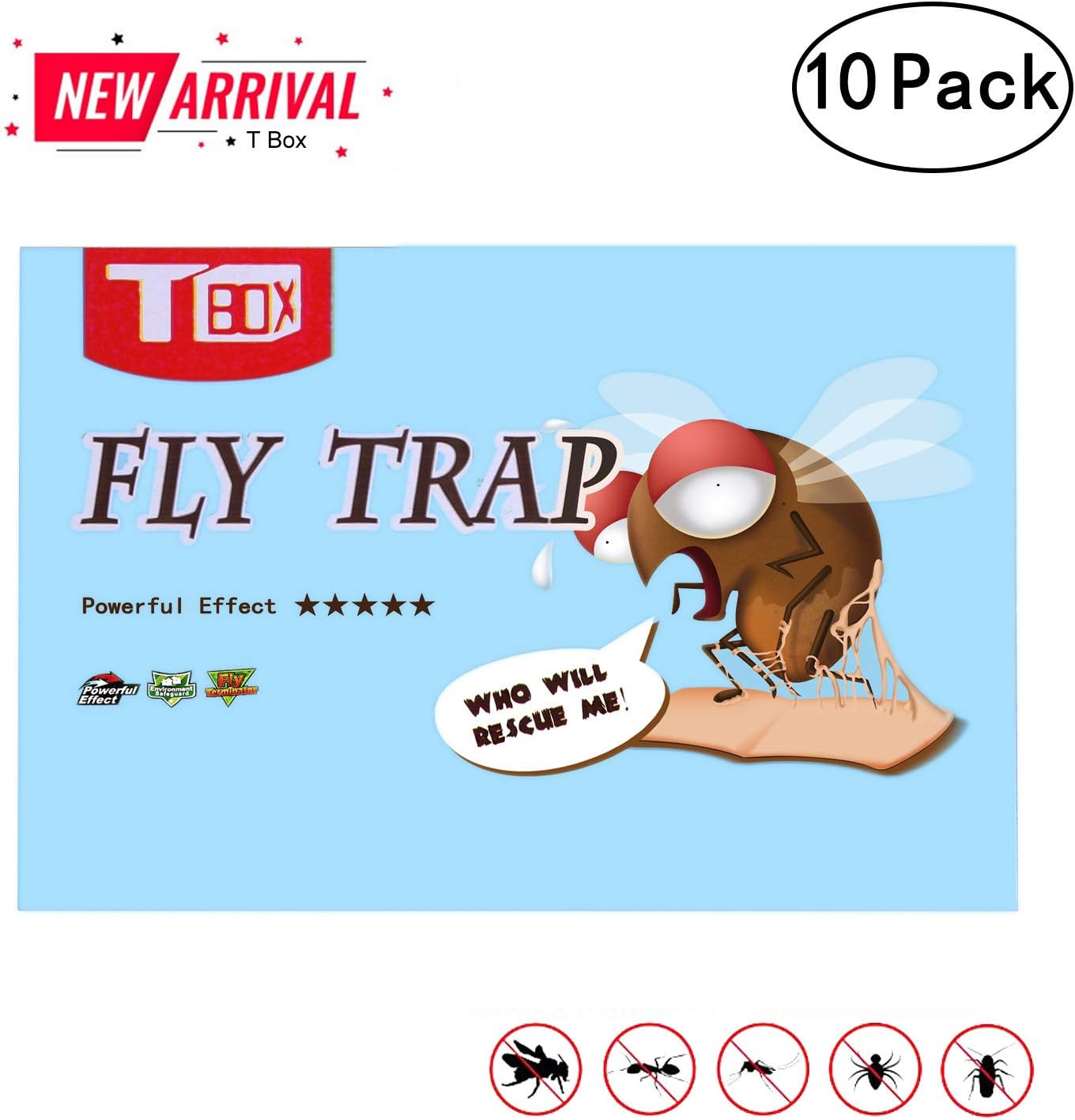 Fly Trap,Fly Paper,Effective & Portable Fruit Fly Traps for Indoor and Outdoor Use-10 Pack