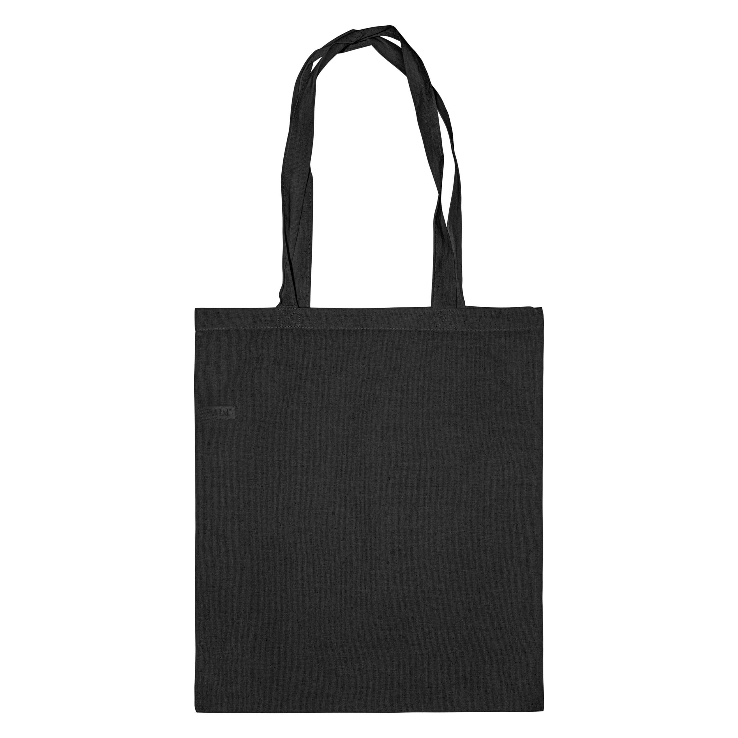 IMFAA Plain Tote Medium(40x36+60) Cm 100% Cotton Canvas Reusable Shoulder/Hand Tote Shopping Bags. (Pack-10, Black)