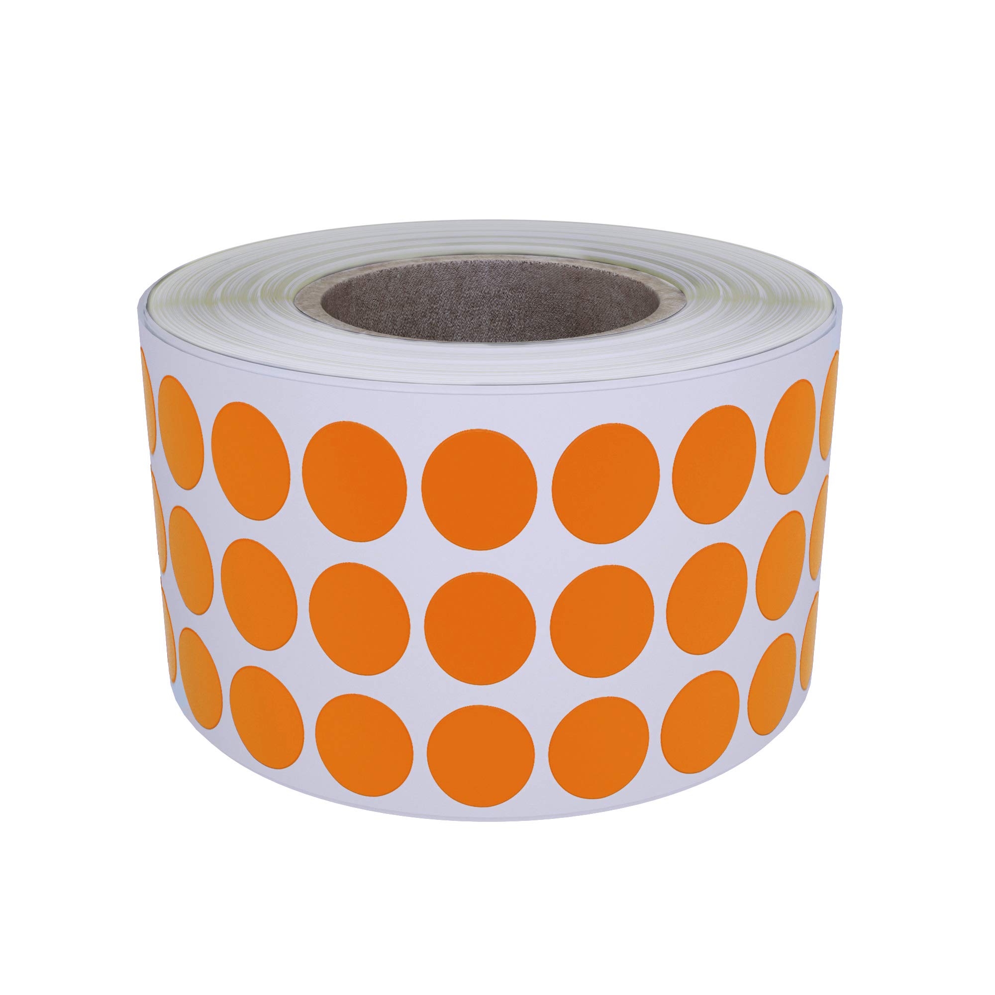 Royal Green Inventory Sticky Dots 8mm Orange Circle Labels on a Roll (0.8cm) 2000 Pack