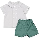 Twoflower toddler Kids Baby Boys' 2-Piece outfit set for spring Long sleeved suit with embroidery clothes 1-6 Years