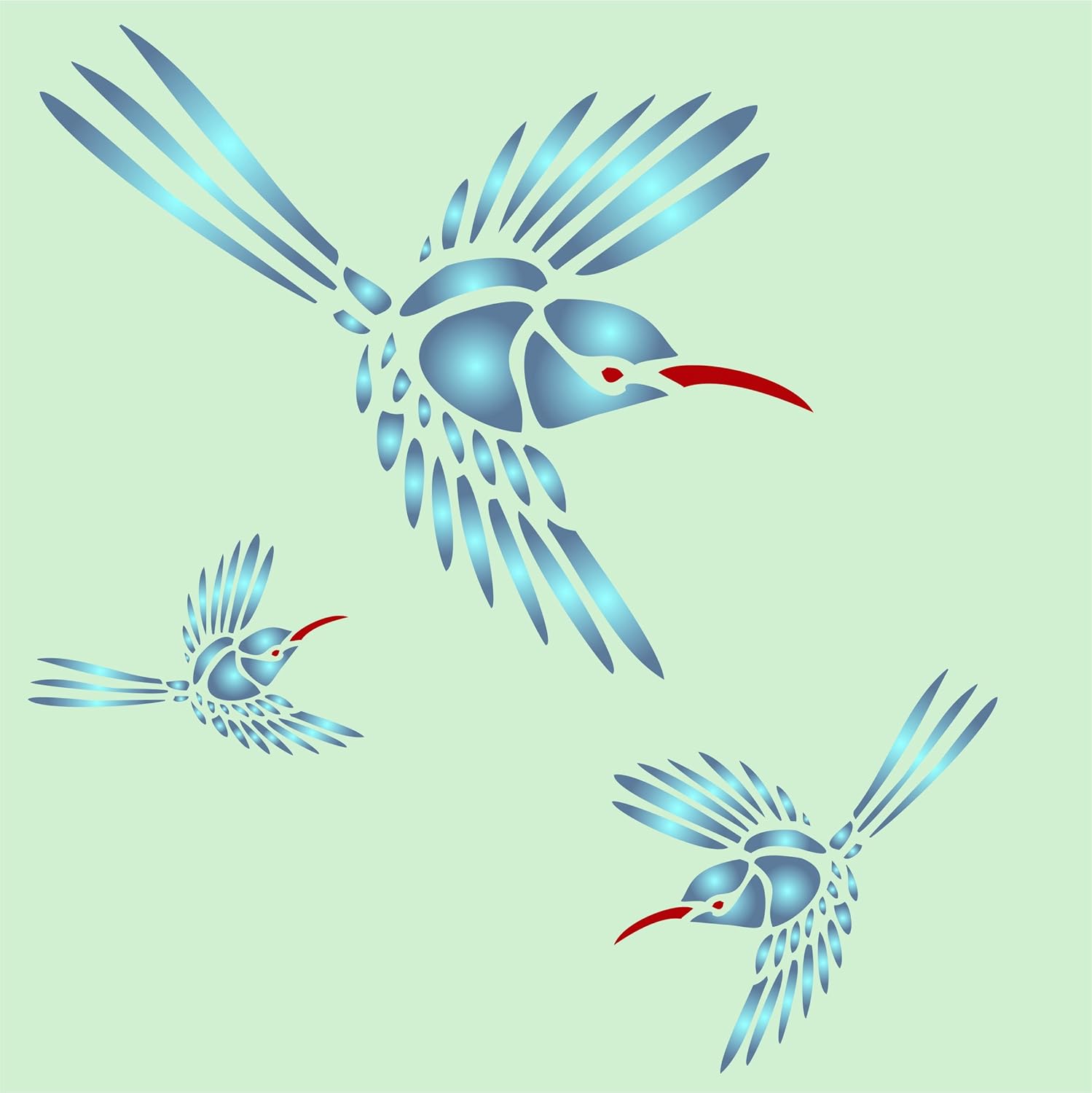 Hummingbird Stencil (size 3.25"w x 3.5"h) Reusable Wall Stencils for Painting