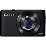 Canon PowerShot S200 - Digital camera - compact - 10.1 Mpix - 5 x optical zoom - Wi-Fi - black