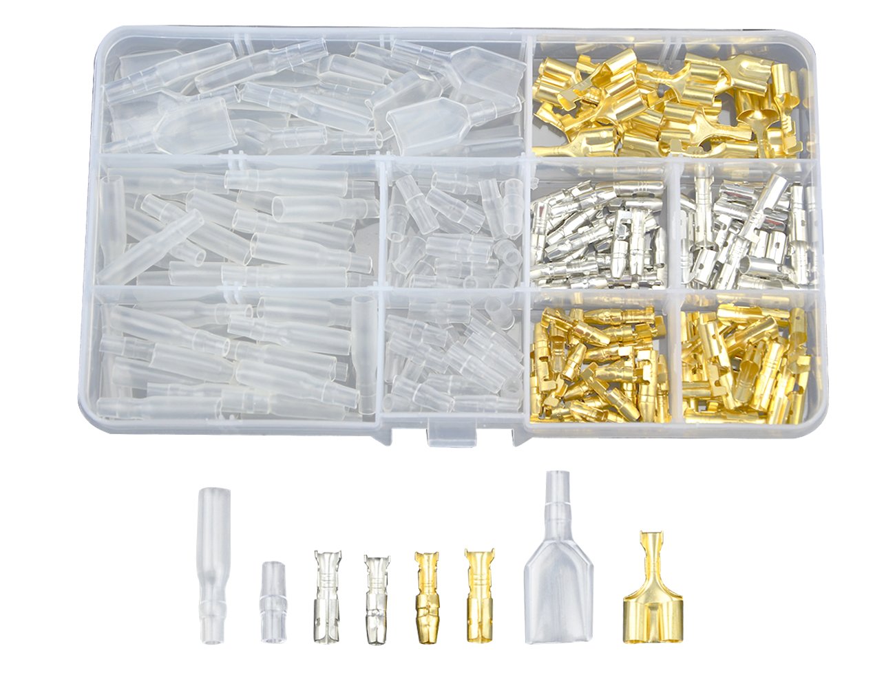 WMYCONGCONG 200 PCS 3.9mm Bullet Terminals Wire Connector Crimping Electrical Wire Terminals with Insulation Sleeves Quick Splice for Car Truck Motorcycle Bike