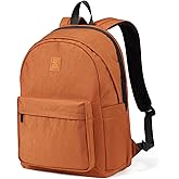 Hanke Travel Backpack for Women Men, Small College Laptop Backpack, Lightweight Water-Resistant Work Bookbag, Cute Casual Daypack for 15.6 Inch Laptop, Reddish Brown