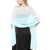 changyexi Chiffon Shawl for Women Formal, Elegant Shawls and Wraps for Evening Dresses, 1920s Soft Wedding Brides Scarf