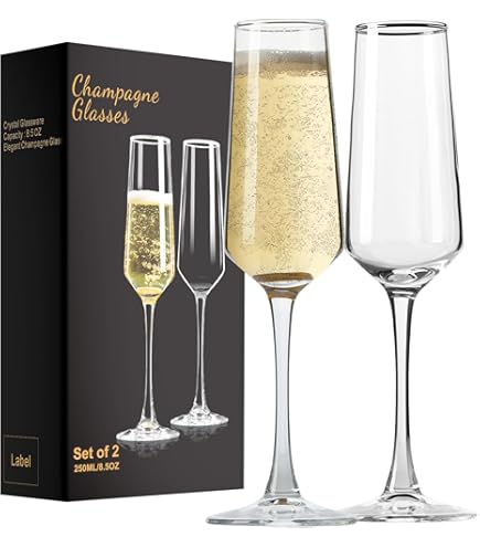 Amazon.com | PARACITY Champagne Flutes, Champagne Glasses Set of 2