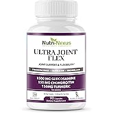 NUTRI-NEXUS Joint Support Supplement with Glucosamine Chondroitin MSM Turmeric Boswellia - for Men and Women - Promotes Mobility, Flexibility, and Comfort - Made in USA - 90 Capsules