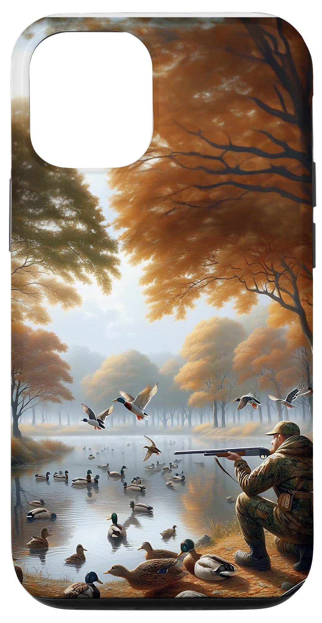 iPhone 15 Duck Hunter Men Illustration Hunting Case