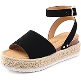 DREAM PAIRS Women's Platform Espadrilles Casual Ankle Strap Wedge Sandals Comfortable Dressy Summer Shoes