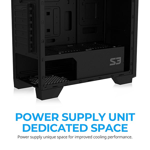 ZALMAN – S3 – ATX MID-TOWER PC CASE – FULL ACRYLIC SIDE PANEL – 3X CASE FAN 120MM PRE-INSTALLED, BLACK