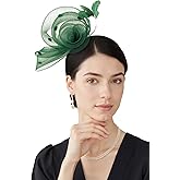BABEYOND Fascinators Hats for Women - Tea Party Hats Kentucky Elegant Tulle Feather Bridal Wedding Headband with Hair Clip