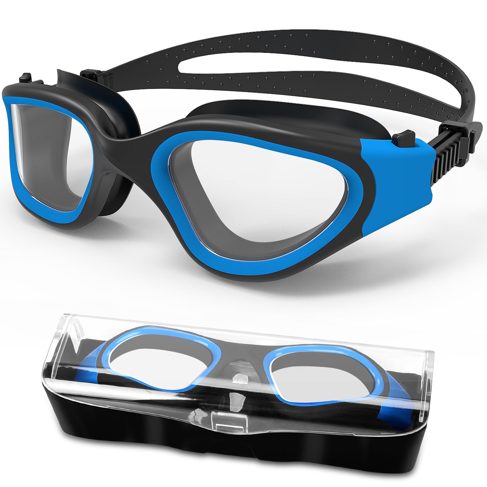 HotSrace Swimming Goggles Anti Fog Anti UV No Leakage,Swim Goggles Soft Silicone Clear Vision Easy to Adjust for Adult Men Women Teenager