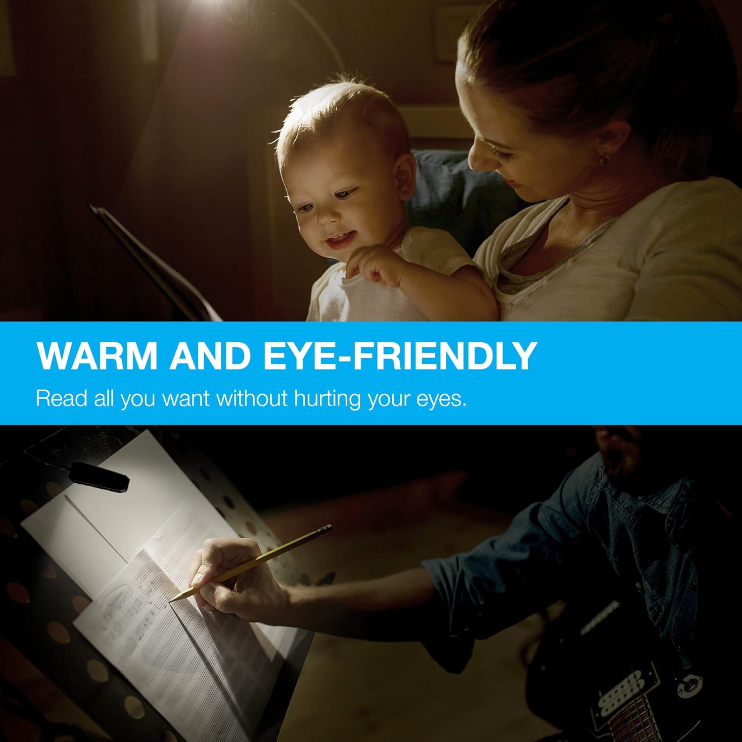 Vont Book Light, Reading Light, Rechargeable Book Light for Reading in Bed, (60 Hours) Eye Protection LEDs Reading Lamp, Clip On Light, Clamp Light, Bed Lamp, 3 Modes, Warm White Light (3000k): Home Improvement