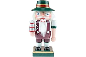 Clever Creations German Santa 6 Inch Chubby Wooden Nutcracker, Festive Christmas Décor for Shelves and Tables