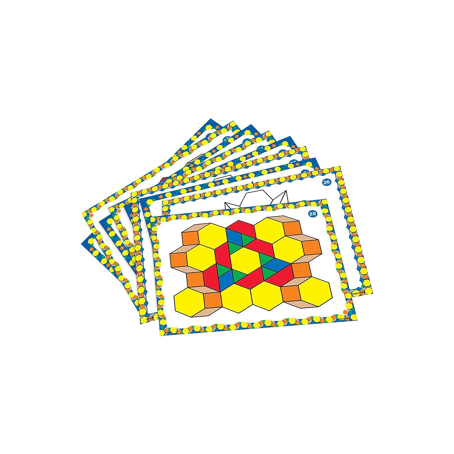 Learning Resources Pattern Block Design Cards, Color Recognition, STEM Toy, Ages 4+