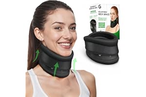 Gviipk Neck Brace, 2 in 1 Adjustable Cervical Collar, Soft Breathable Neck Support for Women Men, Relieves N eck Pain and Spine Pressure, Ideal for Travel, Office, Injury Recovery