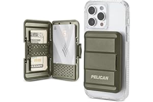 Pelican Magnetic Wallet for iPhone [Card Holder] Heavy Duty Snap-on MagSafe Wallet - Detachable Hard Shell Magnetic Phone Wal