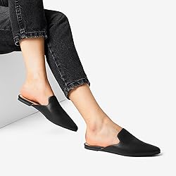 DREAM PAIRS Women's Flat Mules Pointed Toe Backless