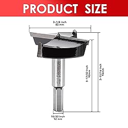 Mollom 3-1/8" (80mm) Forstner Drill Bit for Precise