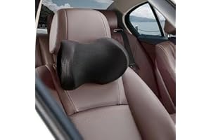 SPRFUFLY Super Comfy Car Headrest Pillow, Car Pillow for Neck Pain Relief with Adjustable Strap, 100% Memory Foam & Breathable Removable Cover, Ergonomic Design - Softness Travel Car Neck Pillow(Black, 1PC)