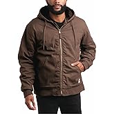 Bass Creek Outfitters Mens Canvas Jacket - Quilted Lining & Ribbed Cuff Sleeves Tricot Duck Work Jackets for Men (M-XXL)