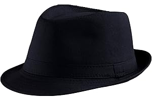 Dress Up America Fedora Hat - Black Fedora for Men and Women - Trilby Costume Hat for Adults - Available in Black and White