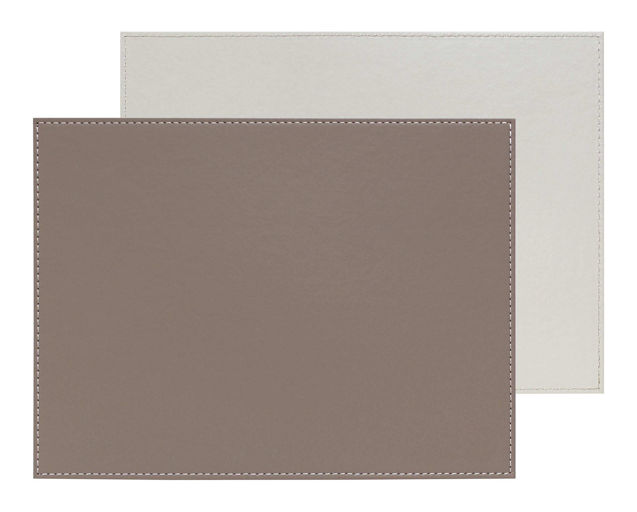 FreeForm, Reversible Placemat Rectangular White and Taupe 40 x 30 cm