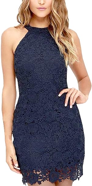 Meyison Damen Sommerkleid Vintage Ärmellos Spitzenkleid Ballkleid cocktailkleid Retro Rockabilly Festlich Partykleid