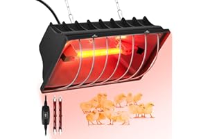 POMINEL Heat Lamp for Chickens Chicks, Chicken Coop Heater with Adjustable Temp Hanging Height for Winter