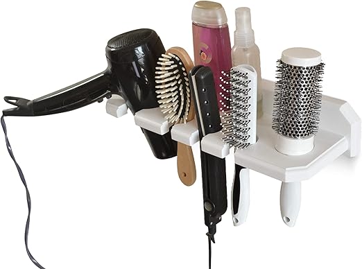 Amazon Com Teslyar Wall Mount Hair Dryer Hanging Rack Organizer