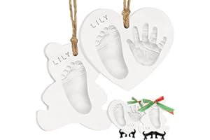 KEABABIES Baby Hand and Footprint Kit - Personalized Baby First Christmas Ornament, Newborn Footprint Ornament Keepsake, Easy DIY Dog Paw Print Kit, Newborn Christmas Gifts for Boys, Girls, New Mom (with Love)