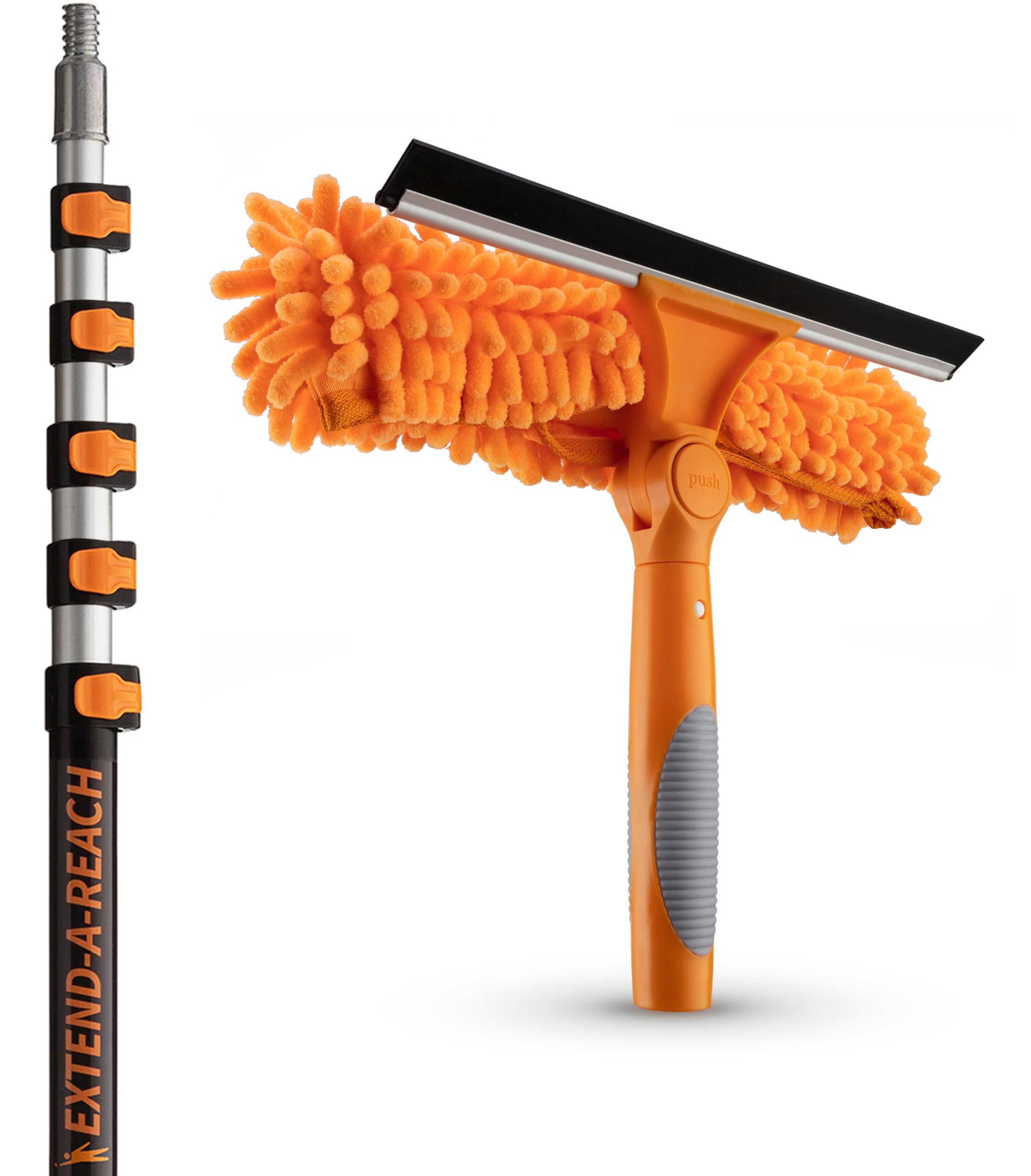 Photo 1 of 5-24ft Window Washing Kit with Extension Pole (30+ Foot Reach) // Window Cleaning Tool & Window Washer Squeegee with Telescopic Extension Pole // Best Indoor Outdoor Window Washing Equipment
