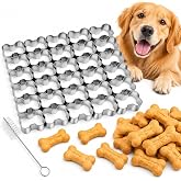 AIERSA 25 Cavity Dog Bone Cookie Cutter, Dog Treat Cookie Cutter | Stainless Steel Dog Biscuit Cutter for Homemade Dog Treats,Mini Dog Bone Mold for Batch Baking,Easy Clean with Cleaning Brush