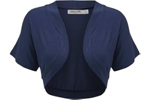 Lock and Love Women's Versatile Open Front Lightweight Short Sleeve Bolero Shrug