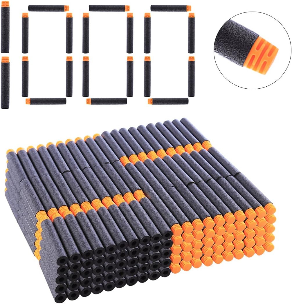 HYZH 1000 Pack High Buffered Refill Bullet Darts Foam Bullet Darts for Nerf N-strike Elite Series-Black