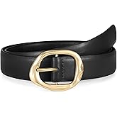 WHIPPY Leather Belt for Women Casual Waist Belt with Gold Buckle Fashion Ladies Belt for Jeans Pants Dress