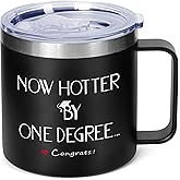 ONEVIVE 14 OZ Tumbler Mug Graduation Gifts for Her Him, Funny Coffee Tumbler Cup Graduation gift for Girl Boy(Now Hotter by One Degree)