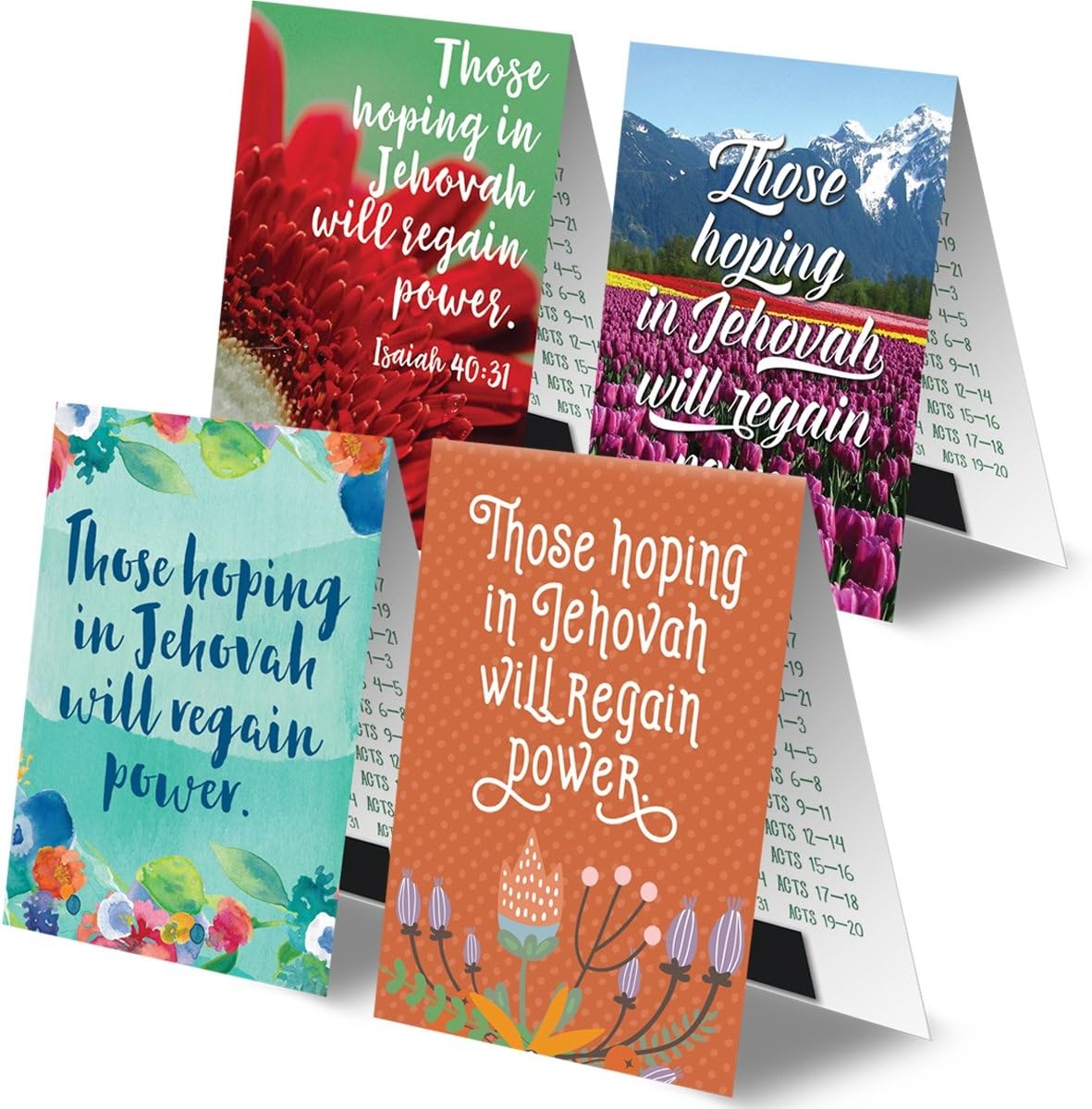 2018 Magnetic Bible Reading Bookmark and Schedule for Jehovah's Witnesses (Set of 4) - Floral
