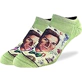 Good Luck Sock Men's Bill Nye Ankle Socks - Green, Adult Shoe Size 7-12