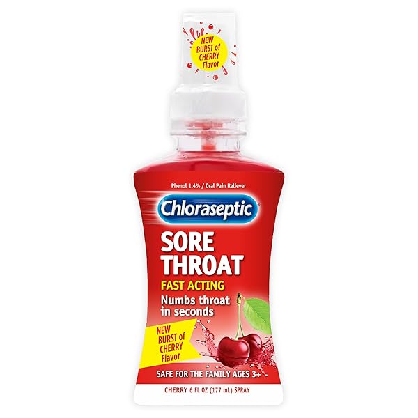 CHLORASEPTIC SUGAR-FREE SORE THROAT SPRAY, CHERRY, SPRAY SOOTHES...